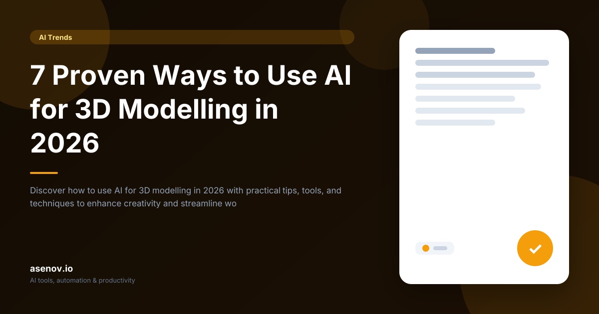 How to Use AI for 3D Modelling | asenov.io