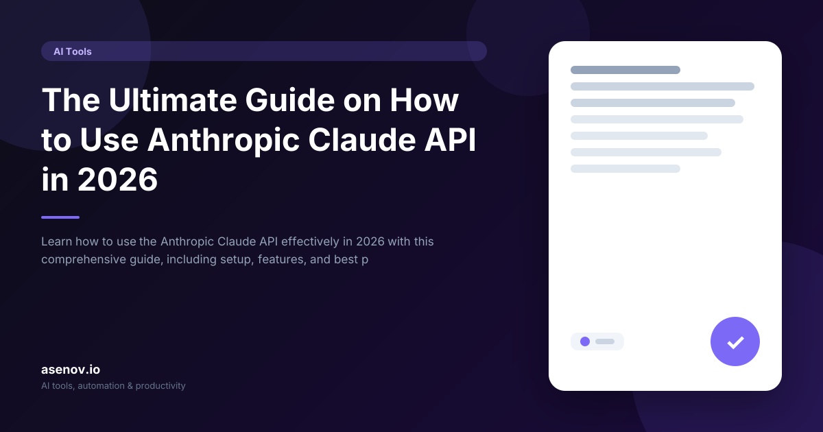 How to Use Anthropic Claude API | asenov.io